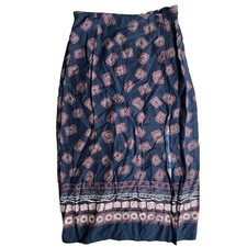 Vintage 90s Sag Harbor Petite Wrap Skirt Womens Size M Red Boho Paisley Maxi