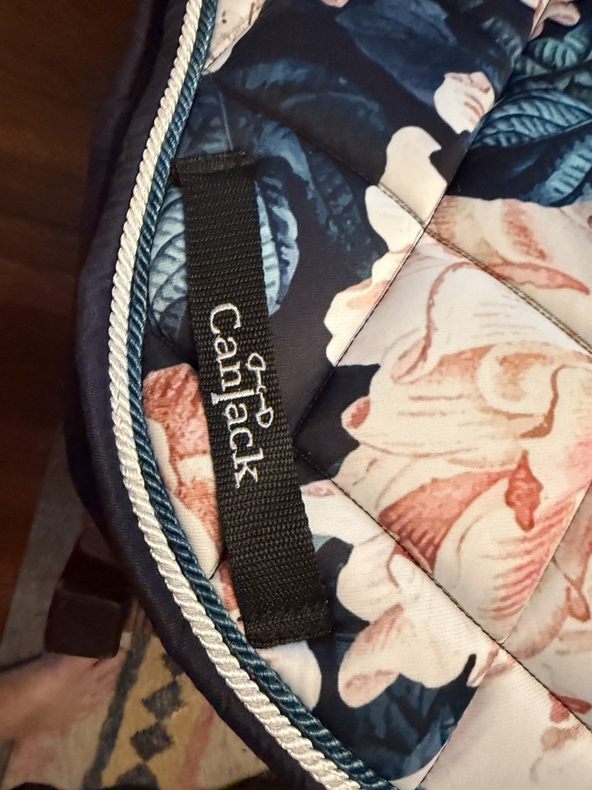 Cantack Navy/Pink Floral AP Saddle Pad New