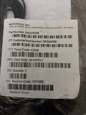 Motorola HAG4000B GPS Antenna 26 DB Gain Vehicle Mount 5M Cable ***NEW