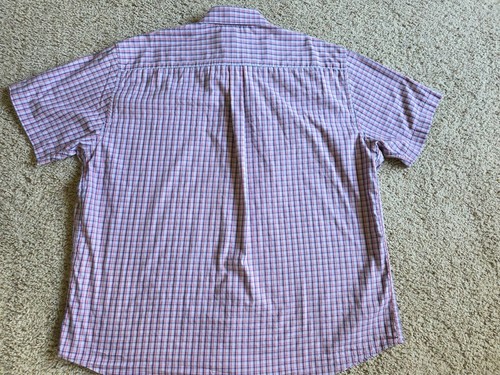 Peter Millar Shirt Mens XL X-large Short Sleeve Button Up Plaid 100% Cotton Nice - Picture 8 of 8