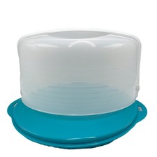 New Tupperware Large Round Cake Taker 12" Carribean Blue
