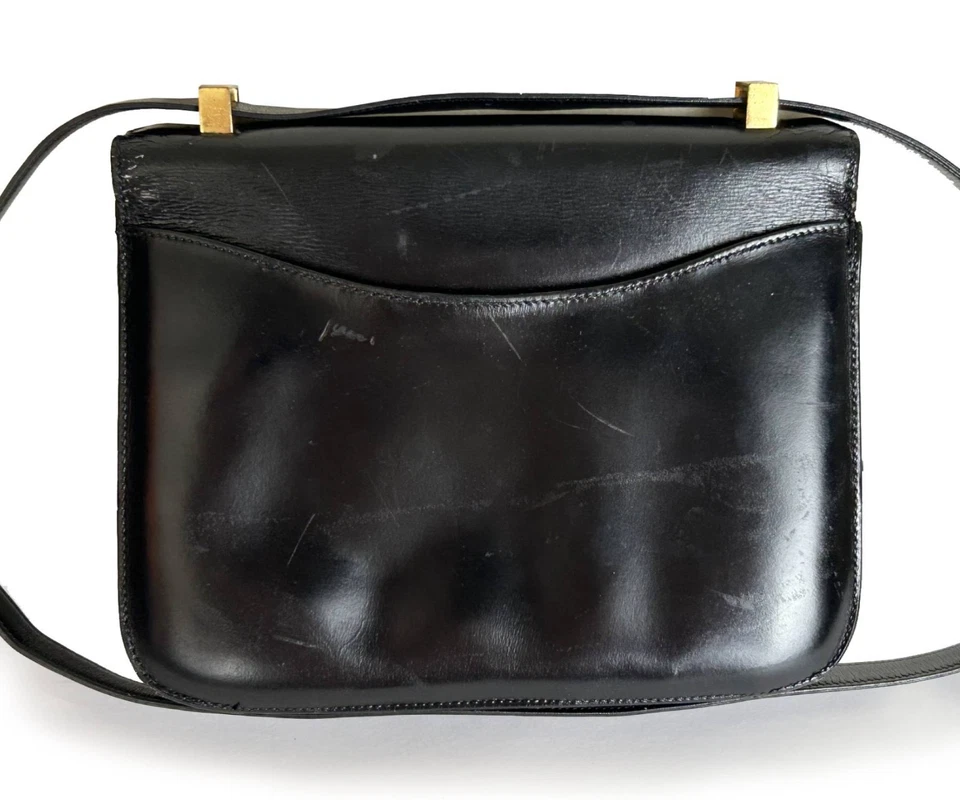 Bolso Hermes Vintage Chapado en Oro Caja H Cuero Constance 22 Foto 3 de 4