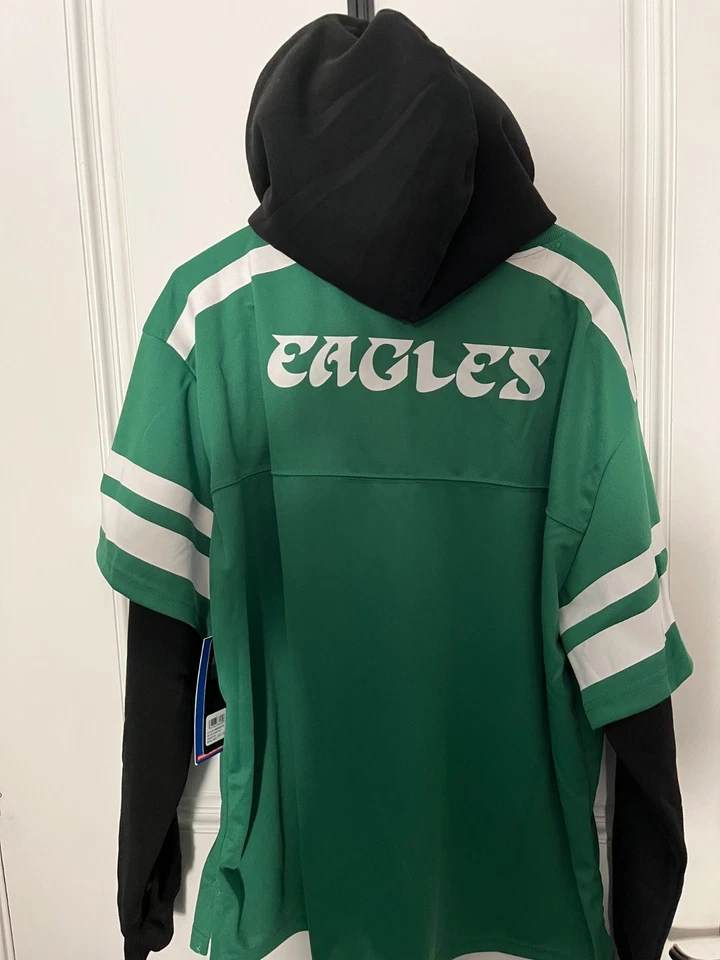 Толстовка с капюшоном Philadelphia Eagles Jersey Kelly зеленая черная ретро ретро мужские размеры - Изображение 3 из 4