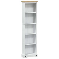 BüCherregal Weiß Massivholz Kiefer 46X20X170 Cm Standregal Schmal