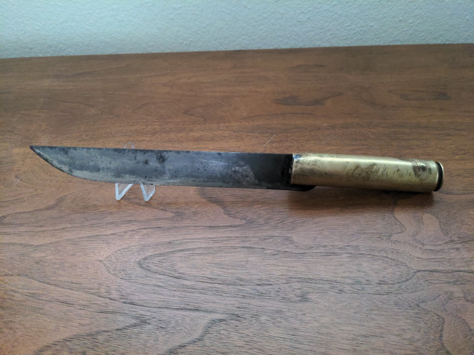 Vintage WWII US Trench Art 50cal Shell Fighting Knife 8