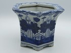 Chinese blue and white ceramic hexagonal planter