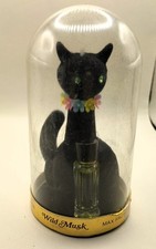 Vintage Perfume bottle,  Novelty Max Factor Sophisticat, Black  Wild Musk.