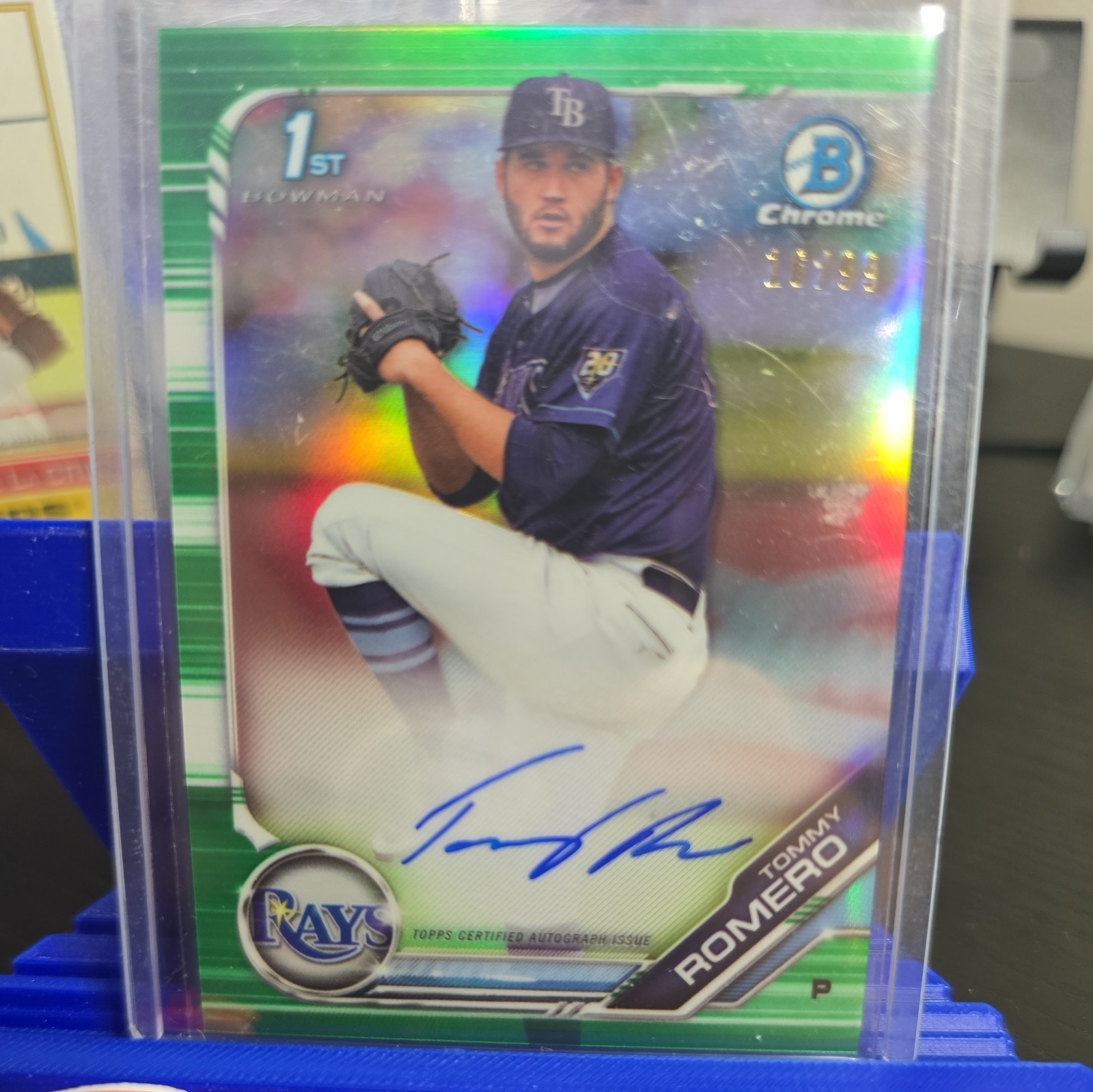 2019 Bowman Chrome Prospect Green Refractor #/99 Tommy Romero #CPA-TR Auto