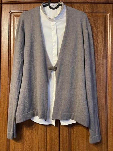 Women Peserico Sweater Grey Cashmere 36 #3WSD