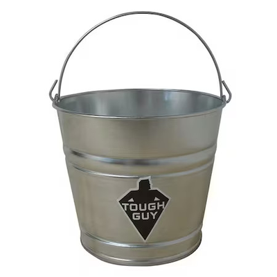 #ad 2 Gal Round Bucket 9 In H 10 In Dia Silver Galvanized Steel 2Mpe5 $10.89