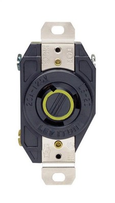 Leviton 02310-00D V-O-Max 20A 125V 2-Pole 3-Wire Black Locking Nylon Outlet
