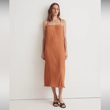 Madewell NWT Goldie Midi Dress in Plissé Size 0 in Sunset Haze