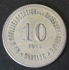 AUSTRIA 10 Heller 1915 - Iron - Mühling KandK Offiziersstation - VF - 2499