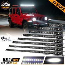 Slim Straight Single Row 203250 Led Lightbar Spot Fog Driving Atv Suv Offroad