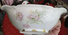 Haviland Limoges Boat Dish Floral GDA France Fine Bone China Chas Field *CHIP*