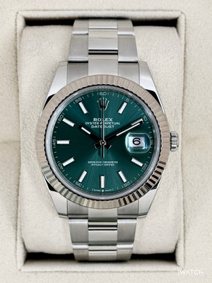 2023 Rolex Datejust 41mm 126334 Oyster Mint Green Dial
