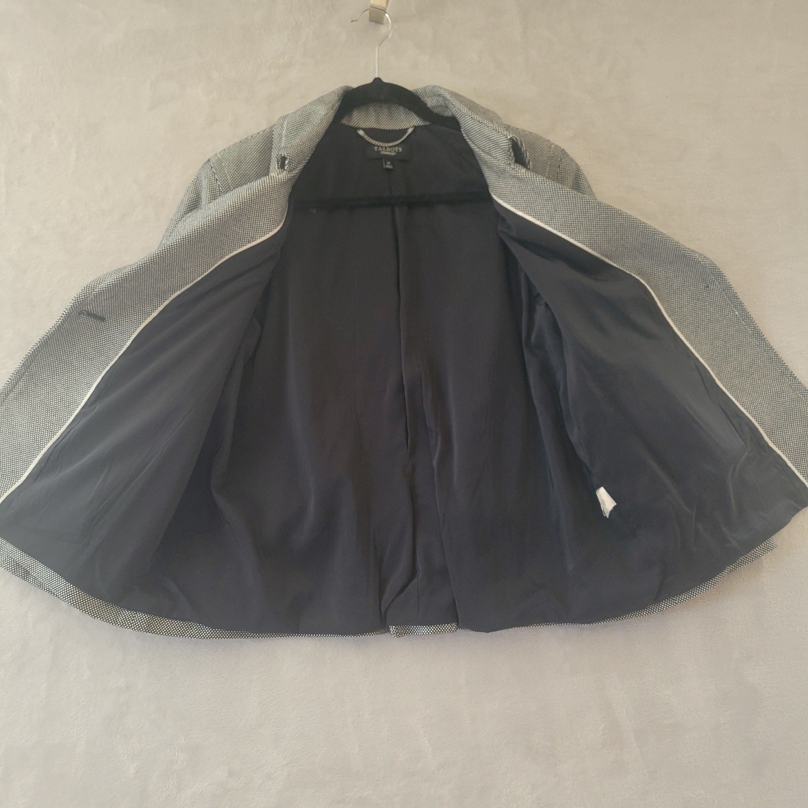 Talbots Single Button Micro Checked Jacket Womens… - image 7