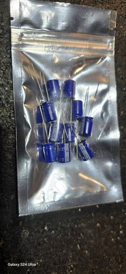 JF 10 pcs 1F Radial Capacitors Blue Cylindrical 8x12mm