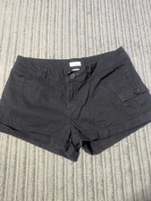 Wet Seal Shorts Women’s Medium Low Rise Y2K Black Mini Shortie Knit Denim