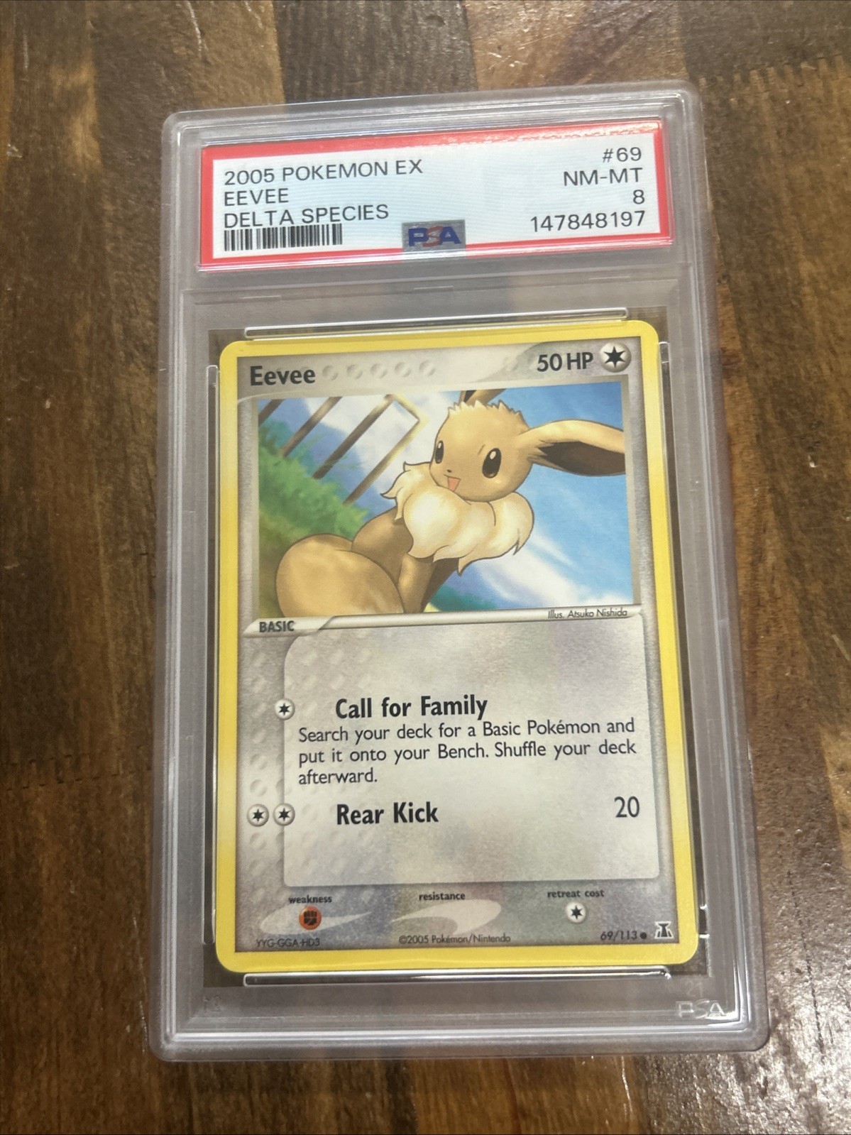 GRADED PSA 8 2005 Pokemon Ex Eevee Delta Species #69