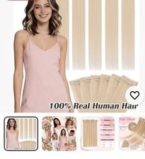 100 Human Hair Extension Clip In Single Streaks. 2 Per pack,16 long Color 131