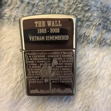 Zippo The Wall 1982-2002 Vietnam Remembered on Black Ice Lighter - APR (D) 2005