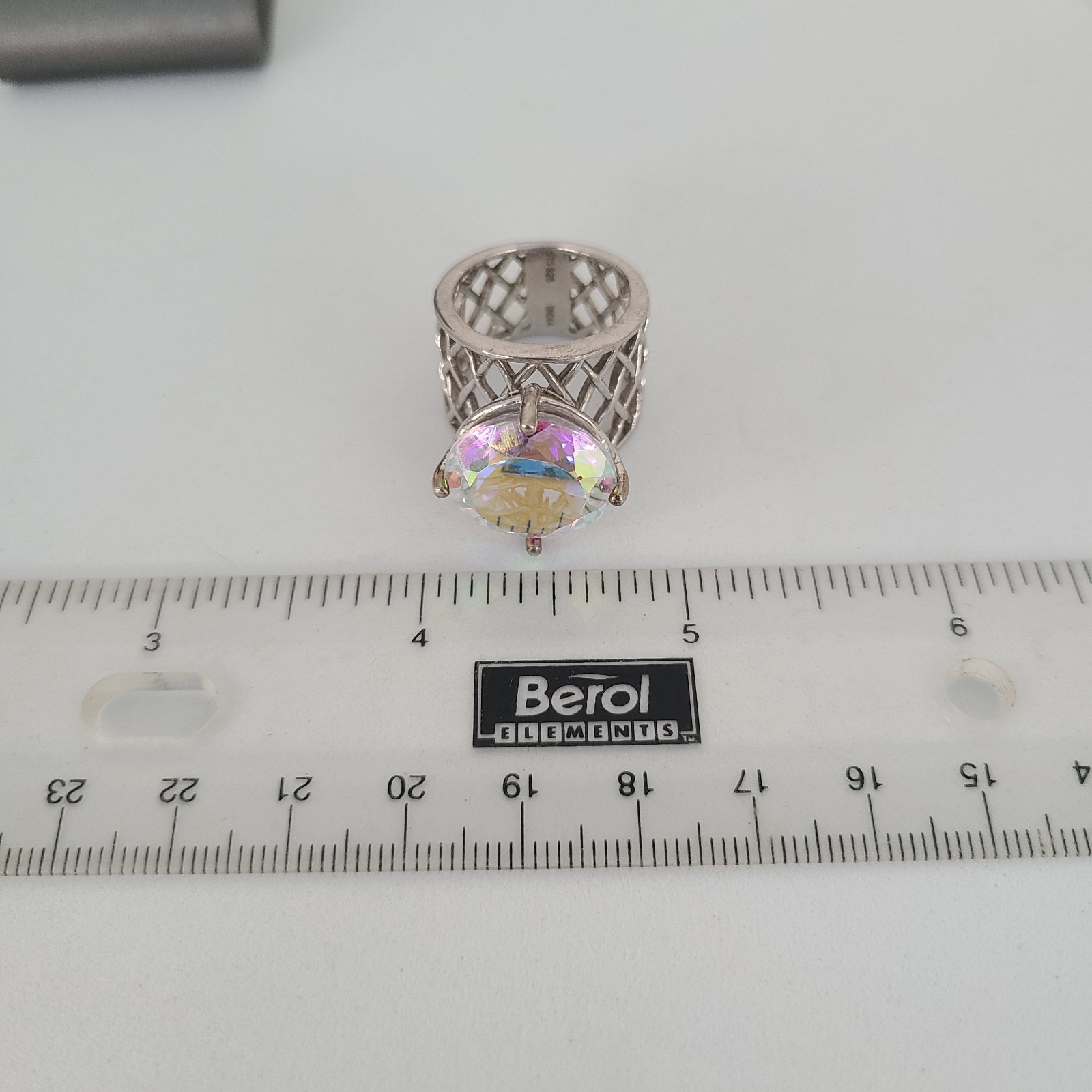 STS Huge Sterling Silver Statement Ring  Aurora B… - image 4