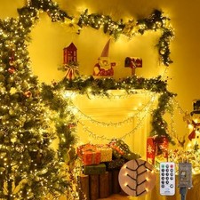 Warm White Christmas Lights: 49Ft Twinkle Lights for Christmas 500 LED Black