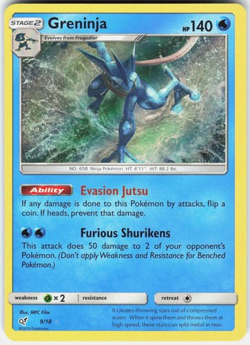Pokemon Greninja 9/18 Ultra Rare Detective Pikachu Pokemon Holo Near Mint
