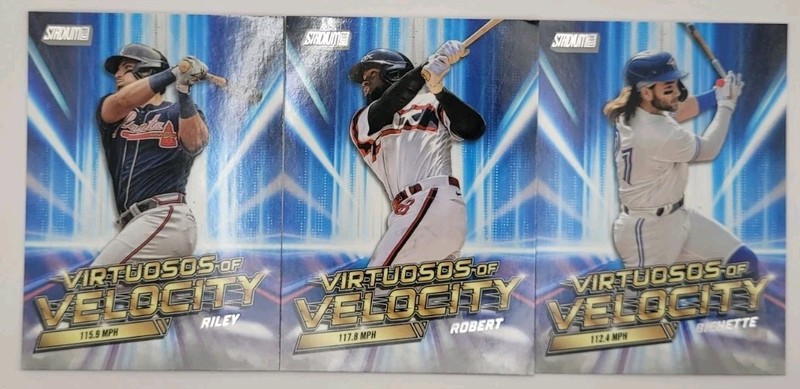 2023 Topps Stadium Club Virtuosos of Velocity 3 Card Lot Riley Robert Bichette