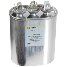 TITAN PRO TOCFD255 Dual Run Capacitor,25/5 MFD,3 61/64"H 30D597
