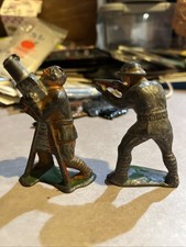 VTG Pair Of Lead Barclay Manoil Soldiers Rifleman / Anti Aircraft Gunner A3