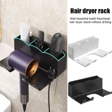 Non Perforated Hair Dryer Storage Rack Air Duct Storage Bracket Wall Mounted ↲