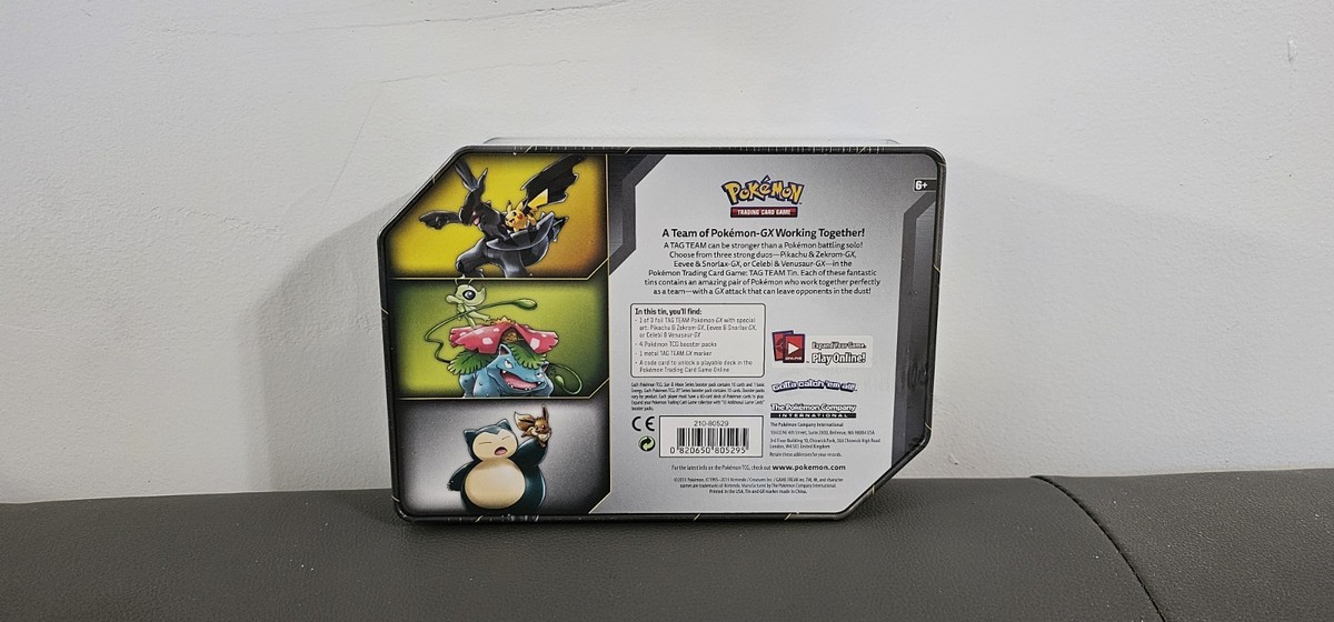 Pokemon TCG: TAG Team Tin Eevee and Snorlax GX Factory sealed
