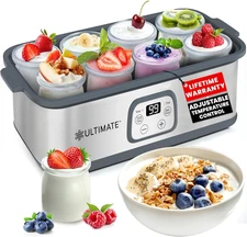 Probiotic Yogurt Maker W/Adjustable Temperature & Time Control - Make Trillions 