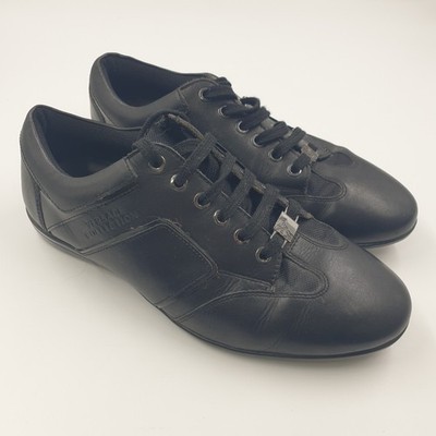 Versace Collection Schuhe Herren 8 Schwarz Leder Schnürschuhe Designer Smart Freizeit