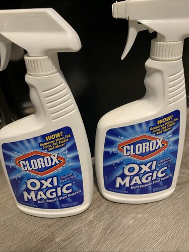 2 Clorox Oxi Magic Multi-Purpose Stain Remover Spray 22oz New DISCONTINUED