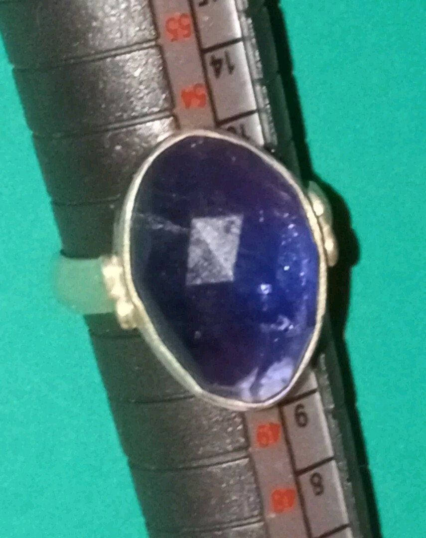 IOLITE 925 Solid Sterling Silver Ring Size 6 Face… - image 2