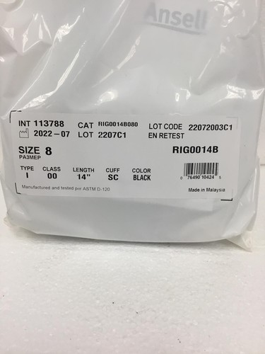 New ActivArmr Electrical Insulating Gloves Class 00 RIG0014B Size 8 Free Shippin - Picture 6 of 13