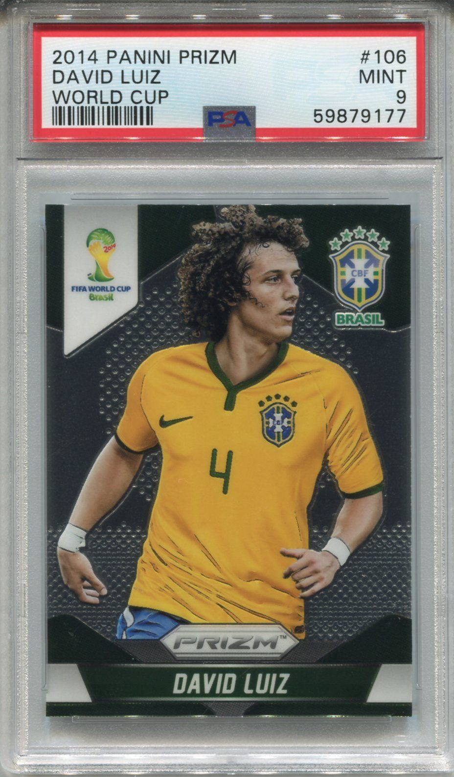Panini Prizm World Cup Soccer 2014 #106 David Luiz PSA 9