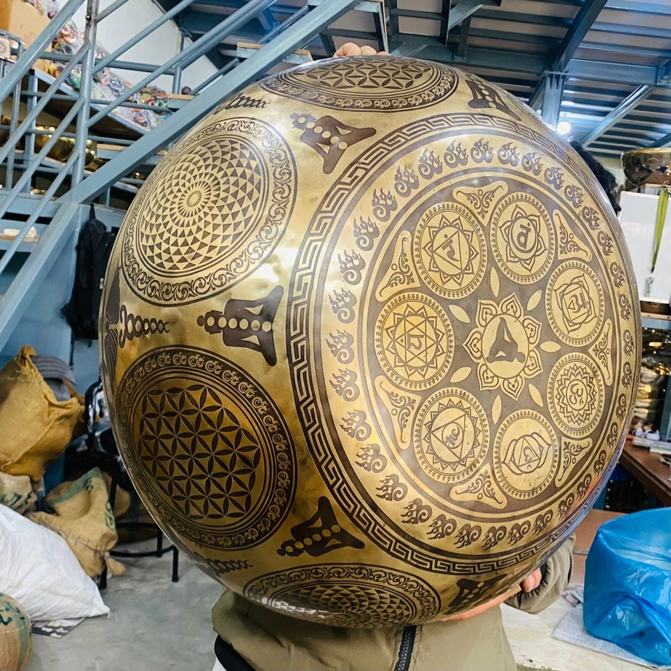 12-24" Extra large Tibetan Singing Bowl Diameter Healing Sound Standing Bowls - Image 2 of 4