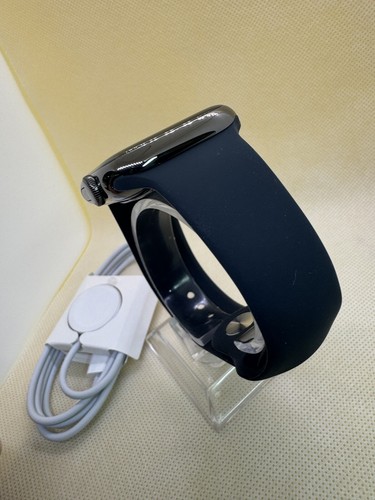 Apple Series 8 GPS & UNL CELLULAR 45mm St St / Midnight Sport Band M/L-MNW23LL/A - Picture 6 of 7