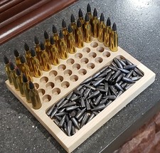 6 MM ARC-50 P0CKET RELOADING TRAY- CNC CUT HARDOOD HICKORY WITH BULLET TRAY