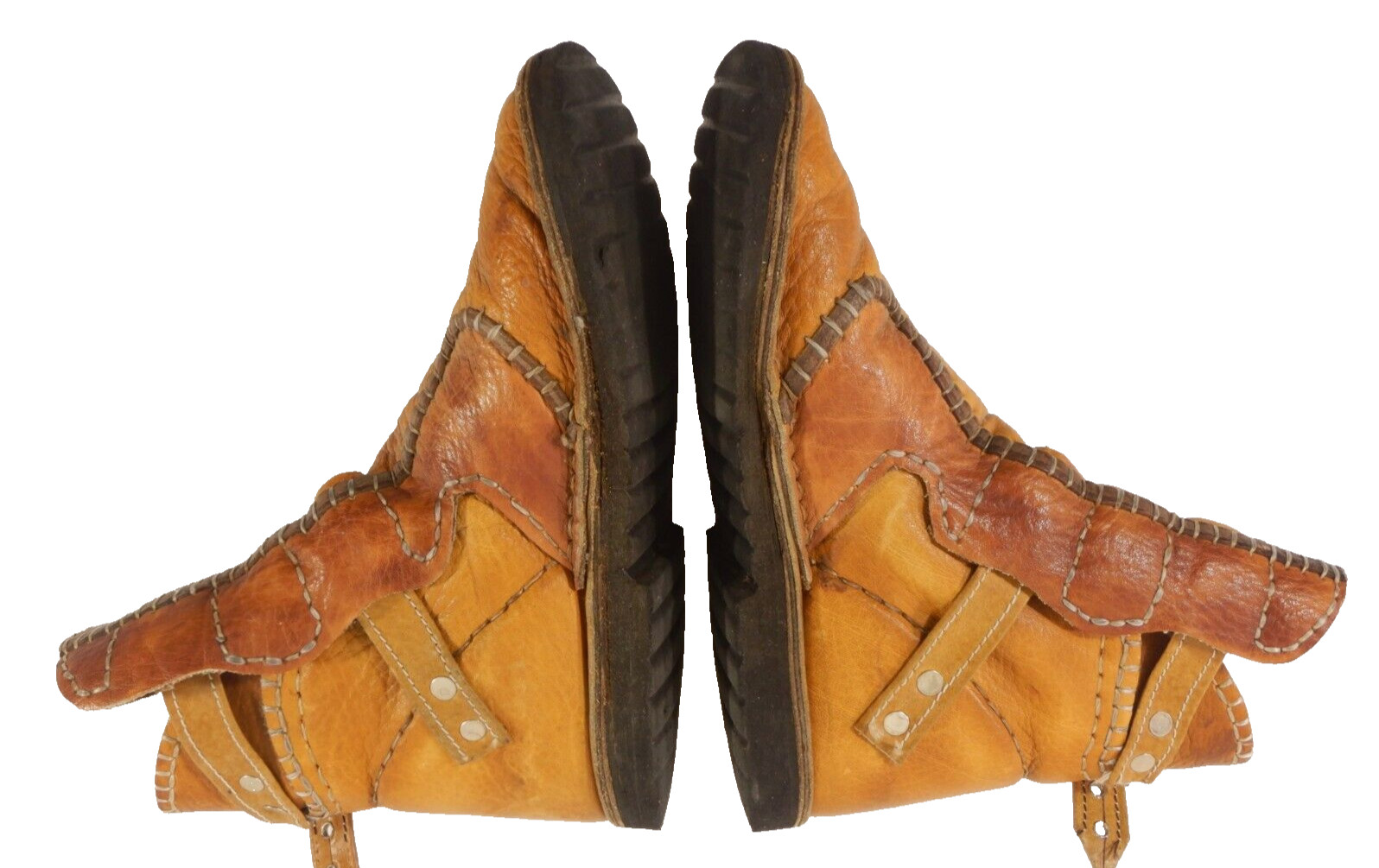 Vintage Hippie Patchwork Handmade Leather Buckle … - image 5