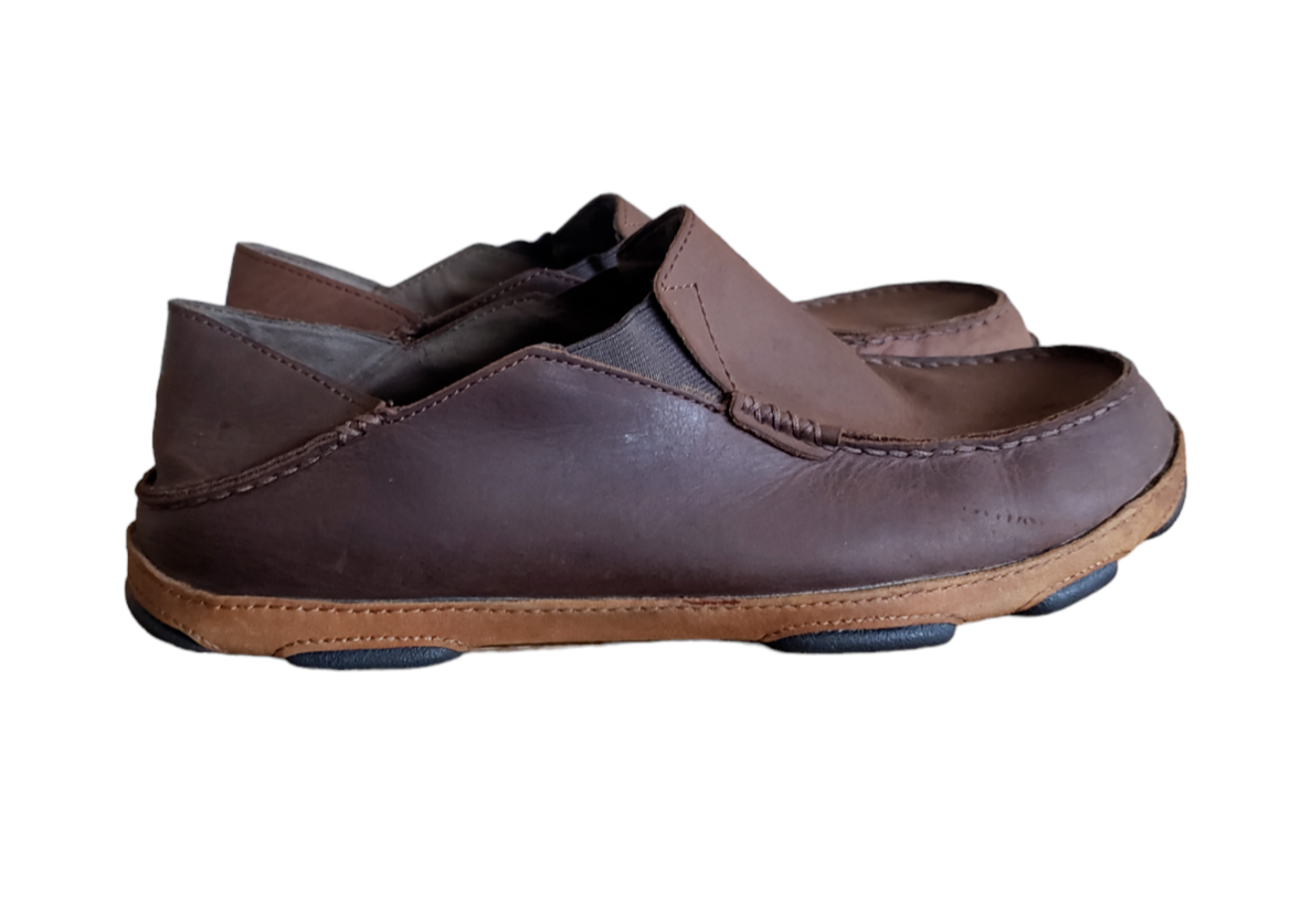 Olukai Moloa‎ Men\'s Black Leather Loafers Boat Shoes Size 10.5 Slip on\'s Moloā Men main image 2