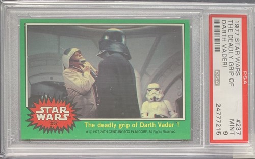 1977 Star Wars Green #237 Deadly Grip Of Darth Vader Card Condition PSA 9 “MINT” - Picture 2 of 5