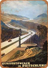 METAL SIGN - 1939 German Autobahn - Vintage Look Reproduction