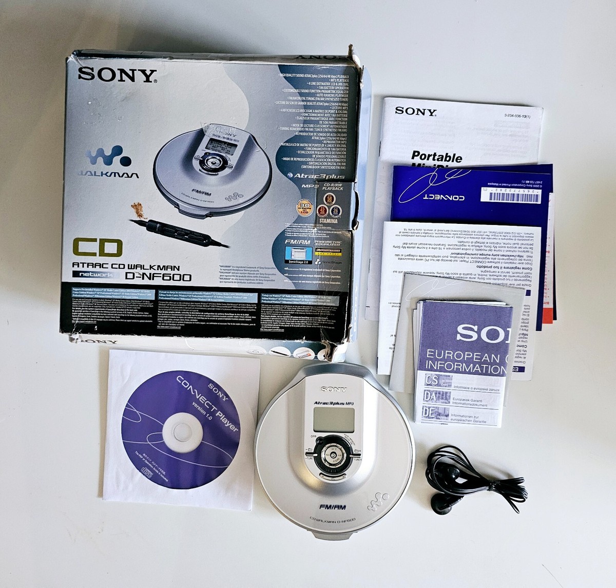 Sony D-nf600 Atrac3 Portable CD Mp3 Player Tuner Radio Walkman