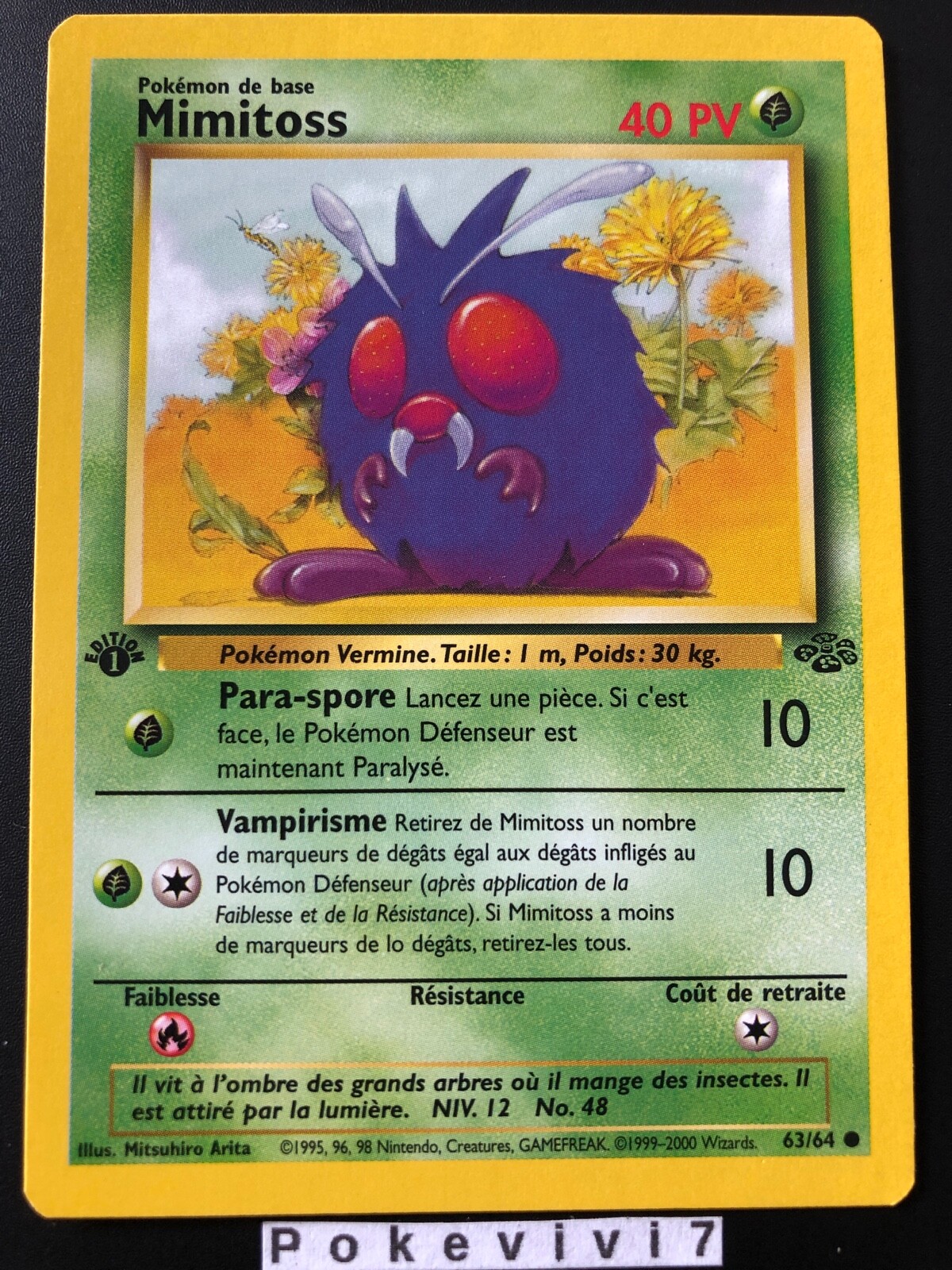 Carte Pokemon MIMITOSS 63/64 Commune Jungle Wizards EDITION 1 FR