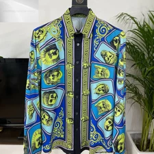 Button Down Shirt Men Fashion Casual Vintage Long Sleeve Fashion Hawaiian Shirt